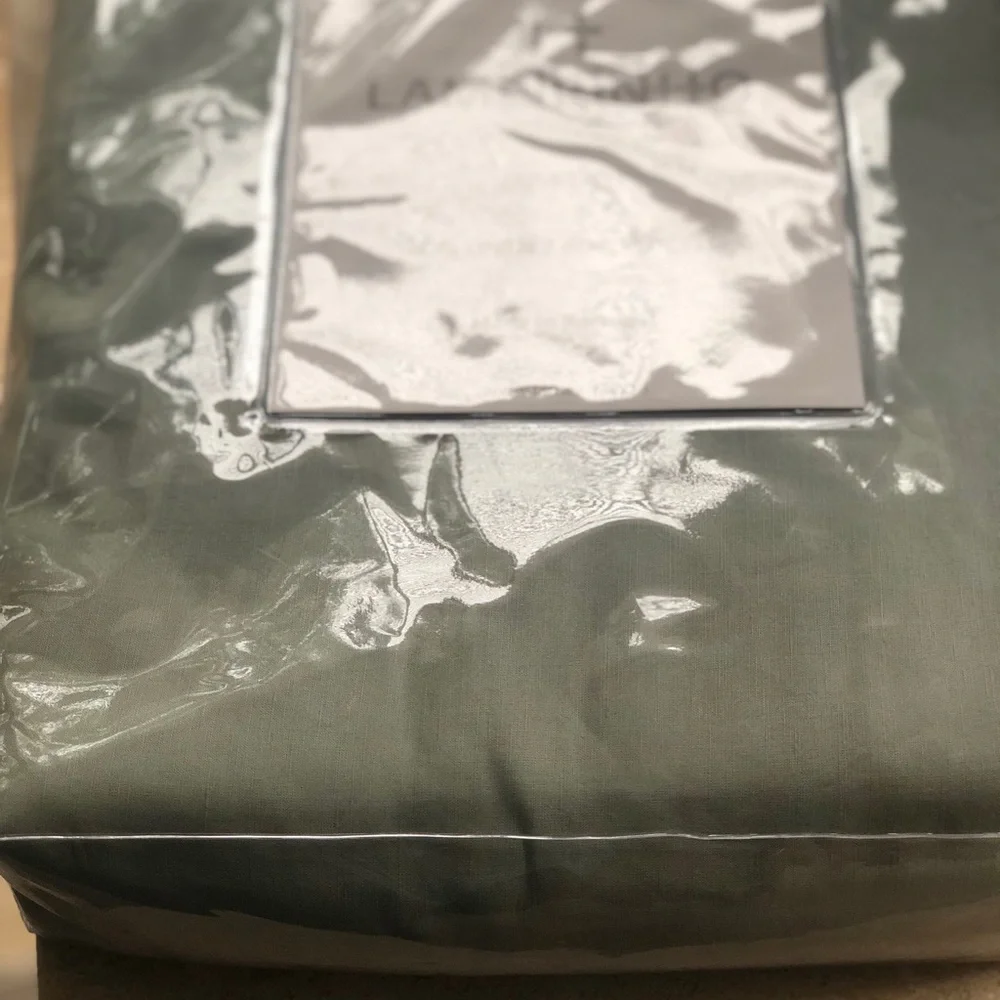 LAMEIRINHO  Solid Green  Linen Blend  KING  Duvet Cover SET  Portugal new